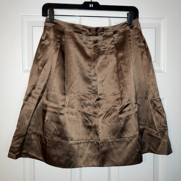 BCBGMaxAzria: NWT brown silk-blend skirt (size 2) - Picture 2 of 10